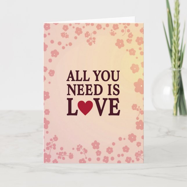 All You Need Is Love-kort Kort (Framsida)