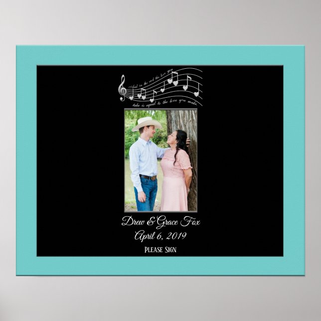 All You Need Is Love Musik Bröllop Signatur Affisc Poster (Framsidan)