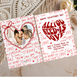  all You Need Is Love Red Heart Valentines Day Julkort
