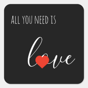 All You Need Is Love Square Klistermärken