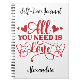 All You Need Is Love Typografi Anteckningsbok