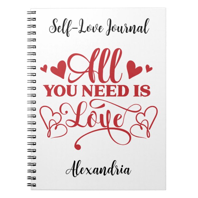 All You Need Is Love Typografi Anteckningsbok (Framsidan)