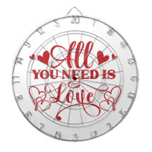 All You Need Is Love Typografi Darttavla