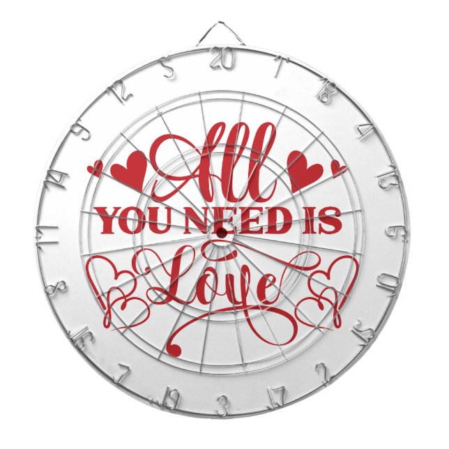 All You Need Is Love Typografi Darttavla (Framsidan)