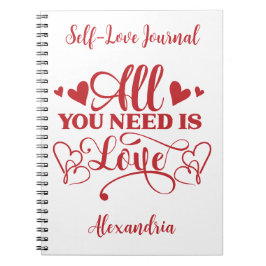 All You Need Is Love Typografi Journal Anteckningsbok