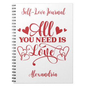 All You Need Is Love Typografi Journal Anteckningsbok