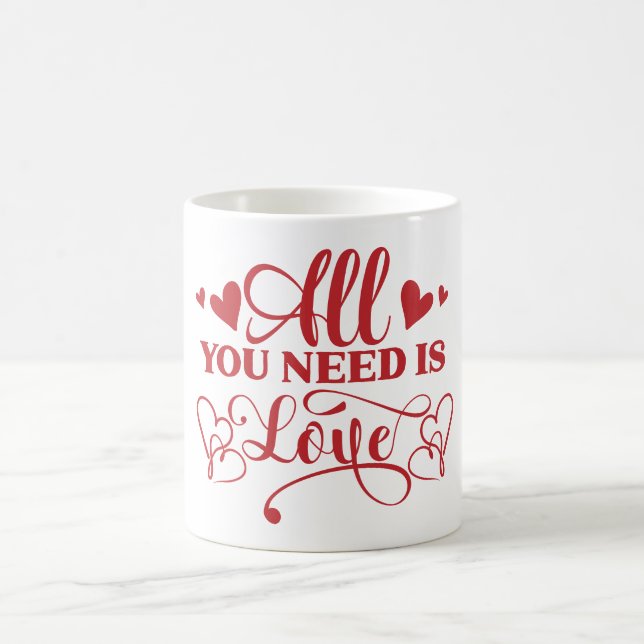 All You Need Is Love Typografi Kaffe Mugg (Center)