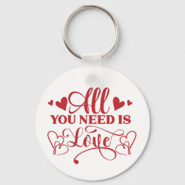 All You Need Is Love Typografi Nyckelring