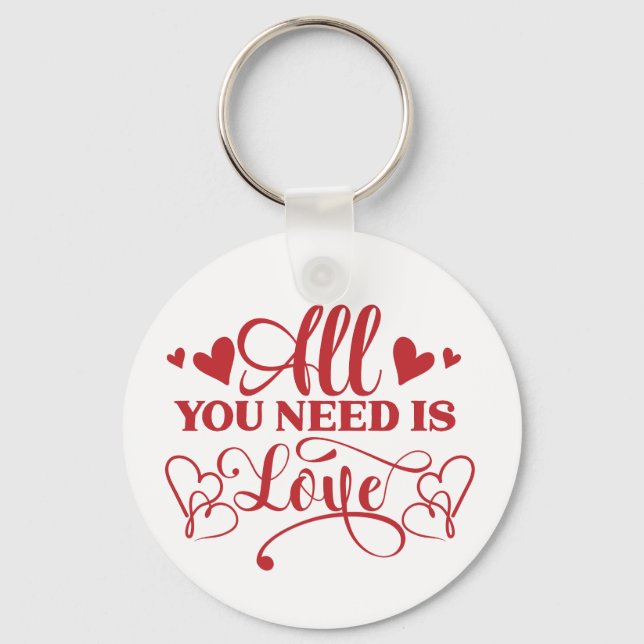 All You Need Is Love Typografi Nyckelring (Framsida)