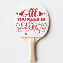 All You Need Is Love Typografi Pingisracket