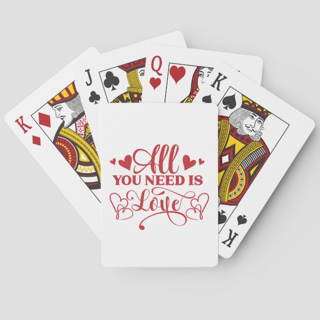All You Need Is Love Typografi Spelkort (Baksidan)