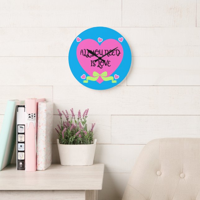 All You Need Is Love – Valentine Heart Design Stor Klocka (Läsesal)