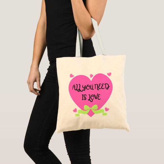 All You Need Is Love – Valentine Heart Design Tygkasse (Framsida (produkt))