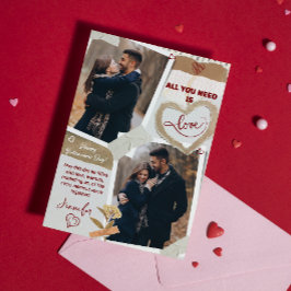 All You Need Is Love Valentines Day Photo Heart  Julkort
