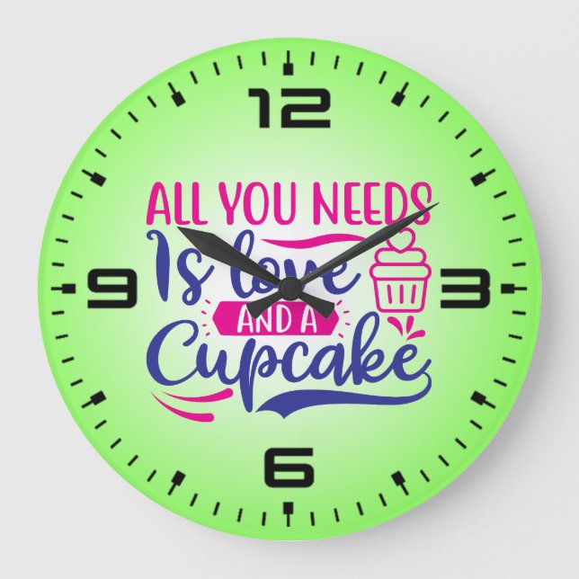All You Needs is Love And Cupcake-67518 Stor Klocka (Framsida)
