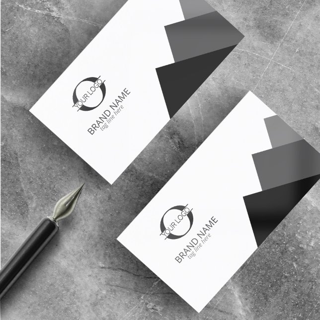 Alla 3 Färg-geometriska bläck med Logotyp på vitt  Visitkort (Skapare uppladdad)