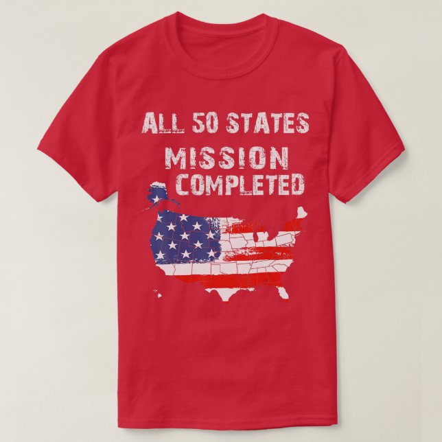 Alla 50 stater Uppdrag slutförd körning av Grunge- T Shirt (Design framsida)