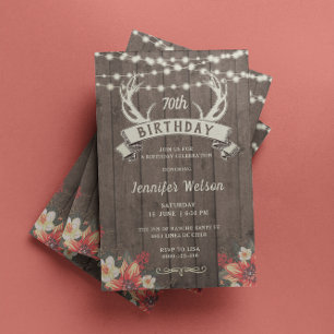 ALLA AGE Female Rustic Blommigt Antlers Banner B d Inbjudningar