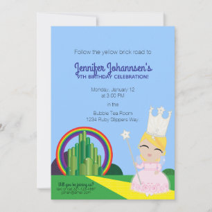 ALLA AGE Glinda i Oz Födelsedagsfest inbjudan