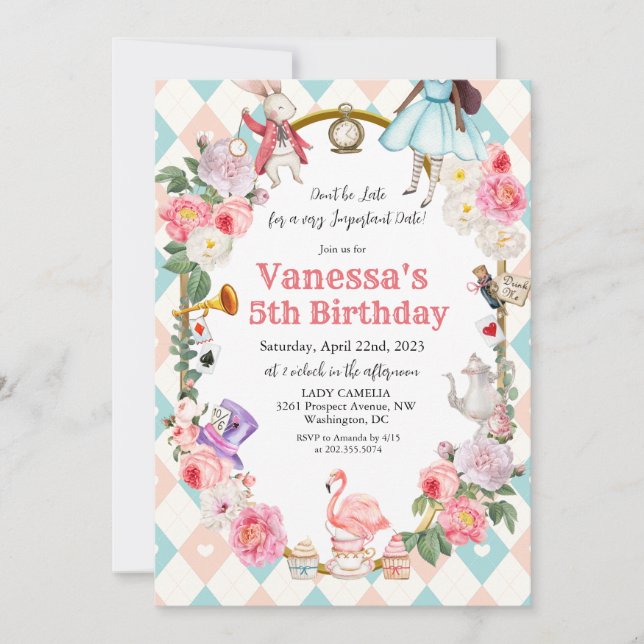 ALLA ÅLDER - African American Alice in Wonderland  Inbjudningar (Framsida)