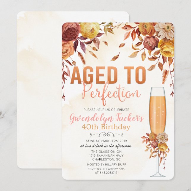 ALLA ÅLDER - Åldras till fullföljning av födelseda Inbjudningar (Fram/baksida)