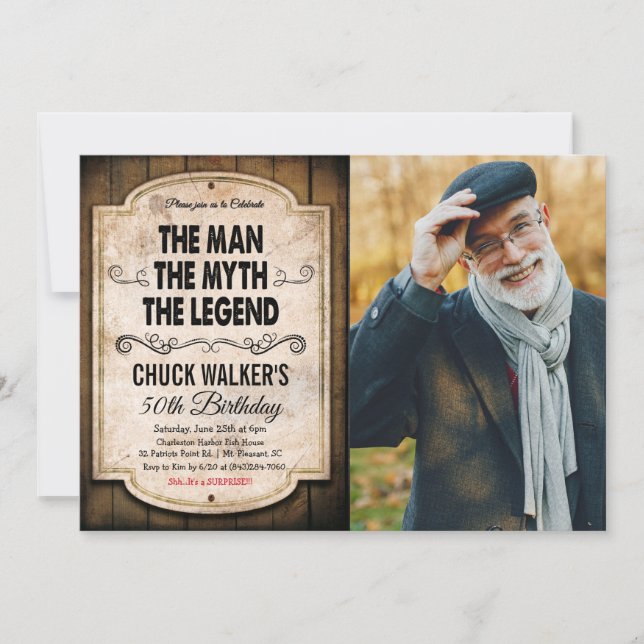 ALLA ÅLDER - Bjud av manligt fiske på födelsedagar Inbjudningar (Framsida)