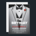 ALLA ÅLDER - Male Födelsedagsfest Tuxedo-inbjudan Inbjudningar<br><div class="desc">Vit Tuxedo Formal Event Black Tie Birthday-inbjudan</div>