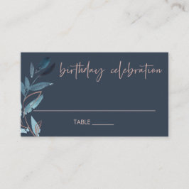 ALLA ÅLDER NAVY ROSA BLUE FOLIAGE WREATH BIRTHDAY PLACERINGSKORT