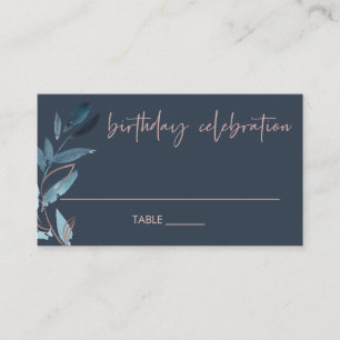 ALLA ÅLDER NAVY ROSA BLUE FOLIAGE WREATH BIRTHDAY PLACERINGSKORT
