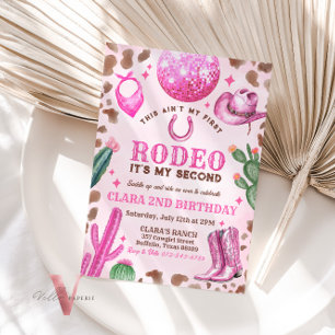 ALLA ÅLDER RODEO Cowgirl Rosa Birthday-inbjudninga Inbjudningar
