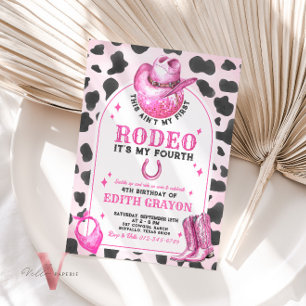 ALLA ÅLDER RODEO Cowgirl Rosa Birthday-inbjudninga Inbjudningar