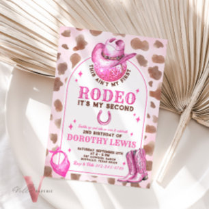 ALLA ÅLDER RODEO Cowgirl Rosa Birthday-inbjudninga Inbjudningar