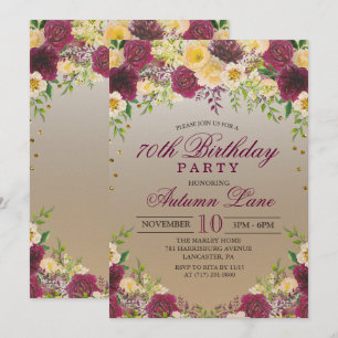 ALLA ÅLDER - Vintagens Blommigt Bjud in  på födels Inbjudningar