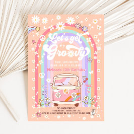ALLA ÅLDERAR Let's Get Groovy Skåpbil Födelsedag Inbjudningar