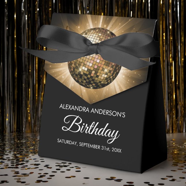 Alla ålders Födelsedagsfest Guld Gnistra Disco Bol Presentaskar (Skapare uppladdad)