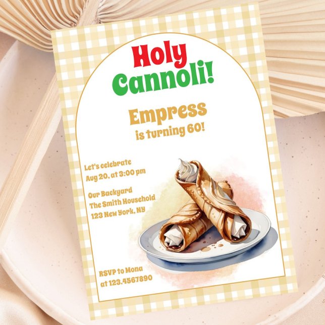 Alla ålders Heligor Cannoli Modern Födelsedagsfest Inbjudningar (Skapare uppladdad)