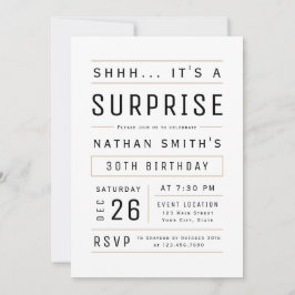 Alla ålders moderna typografi - överraskande födel inbjudningar