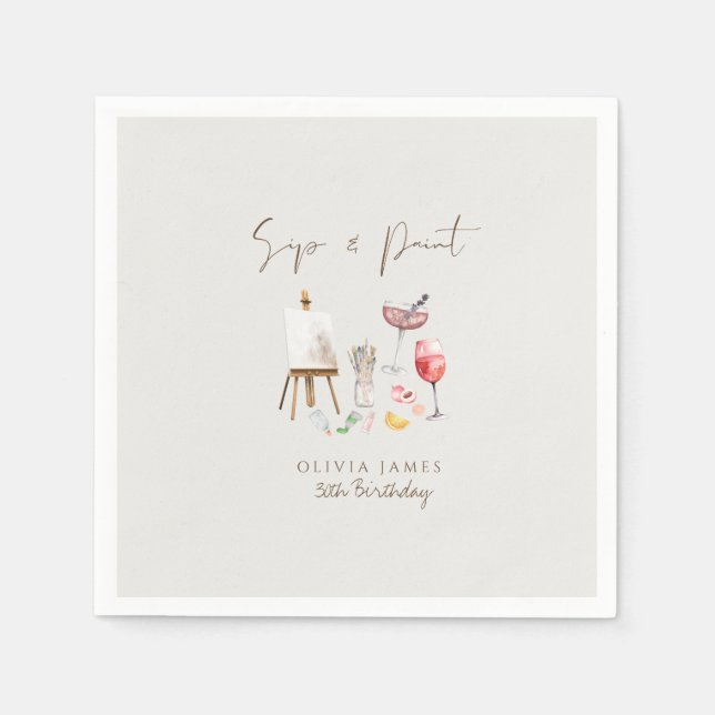 Alla ålders- och färgfödelsedagar pappersservett (Framsidan)