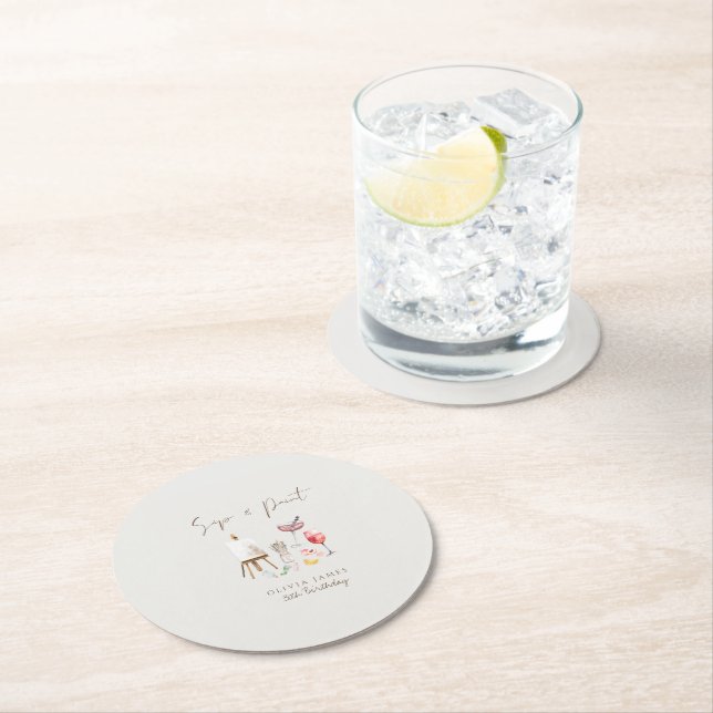 Alla ålders- och färgfödelsedagar underlägg papper rund (Insitu)