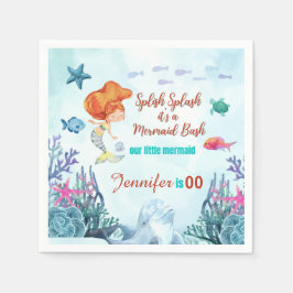 Alla ålders spanska Sjöjungfruar i Stänk-bash Pappersservett