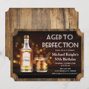 ALLA ÅLDRAR - Åldrad till Perfektion Whiskey Födel Inbjudningar