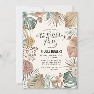 ALLA ÅLDRAR - Boho Blommig Födelsedagsinbjudan Inbjudningar