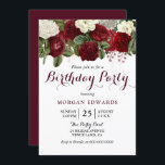Alla åldrar Burgundy Red Blommigt Födelsedagsfest  Inbjudningar<br><div class="desc">Alla åldrar Burgundy Red Blommigt Födelsedagsfest Inbjudan Se matchande samling i butik</div>