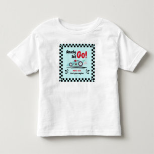 Alla Åldrar Födelsedag Redo Kör Go Blå Racingbil T Shirt