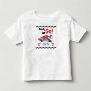 Alla Åldrar Födelsedag Redo Kör Start Röd Blå Tävl T Shirt