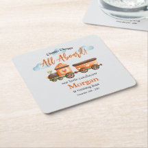 Alla Åldrar Födelsedag Vacker Tåg Vattenfärg Festa