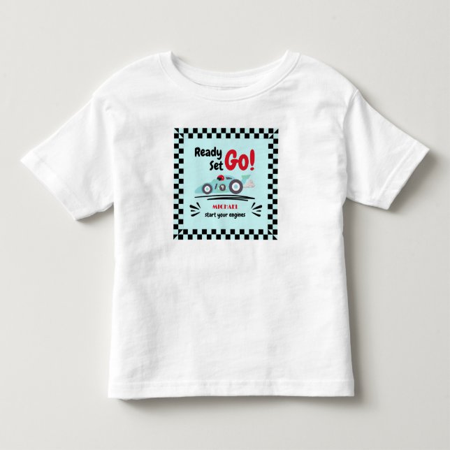 Alla åldrar Födelsedags Klar Räddning Gå Blå Racin T Shirt (Framsida)