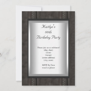 Alla åldrar Födelsedagsfest Svart Suede Djurhud Inbjudningar