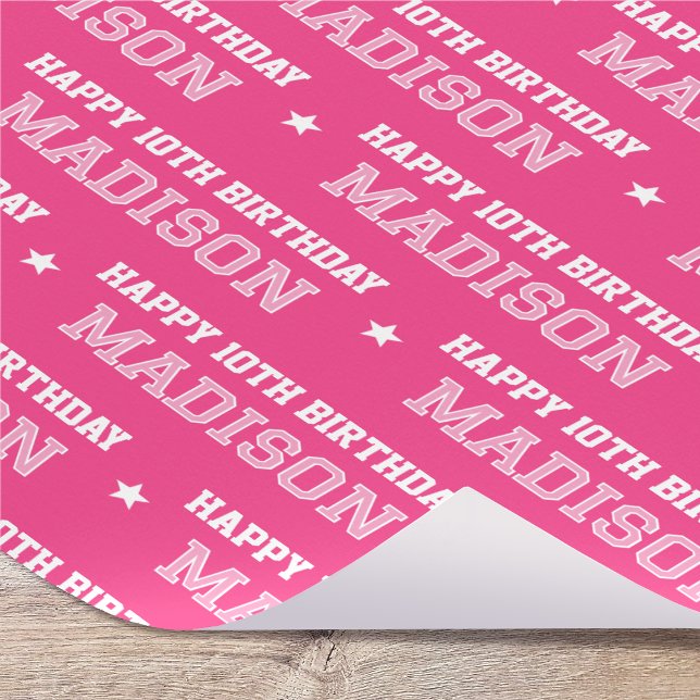 Alla åldrar Glad födelsedag Retro anpassad rosa vi Presentpapper (Skapare uppladdad)