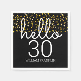 Alla åldrar Guldhjärtan Hej födelsedag Pappersservett